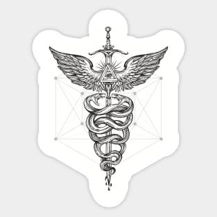 Caduceus_Black Sticker